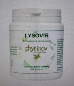 Weisse Arzneimittel-Dose mit Aufschrift Lysovir